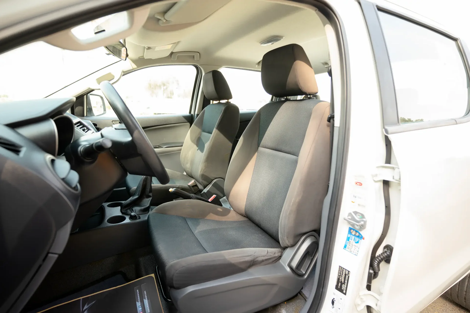 Used 2020 Mazda BT-50 XS in White – Front Driver Side Cabin View for Sale at First Choice Cars Dubai Sharjah