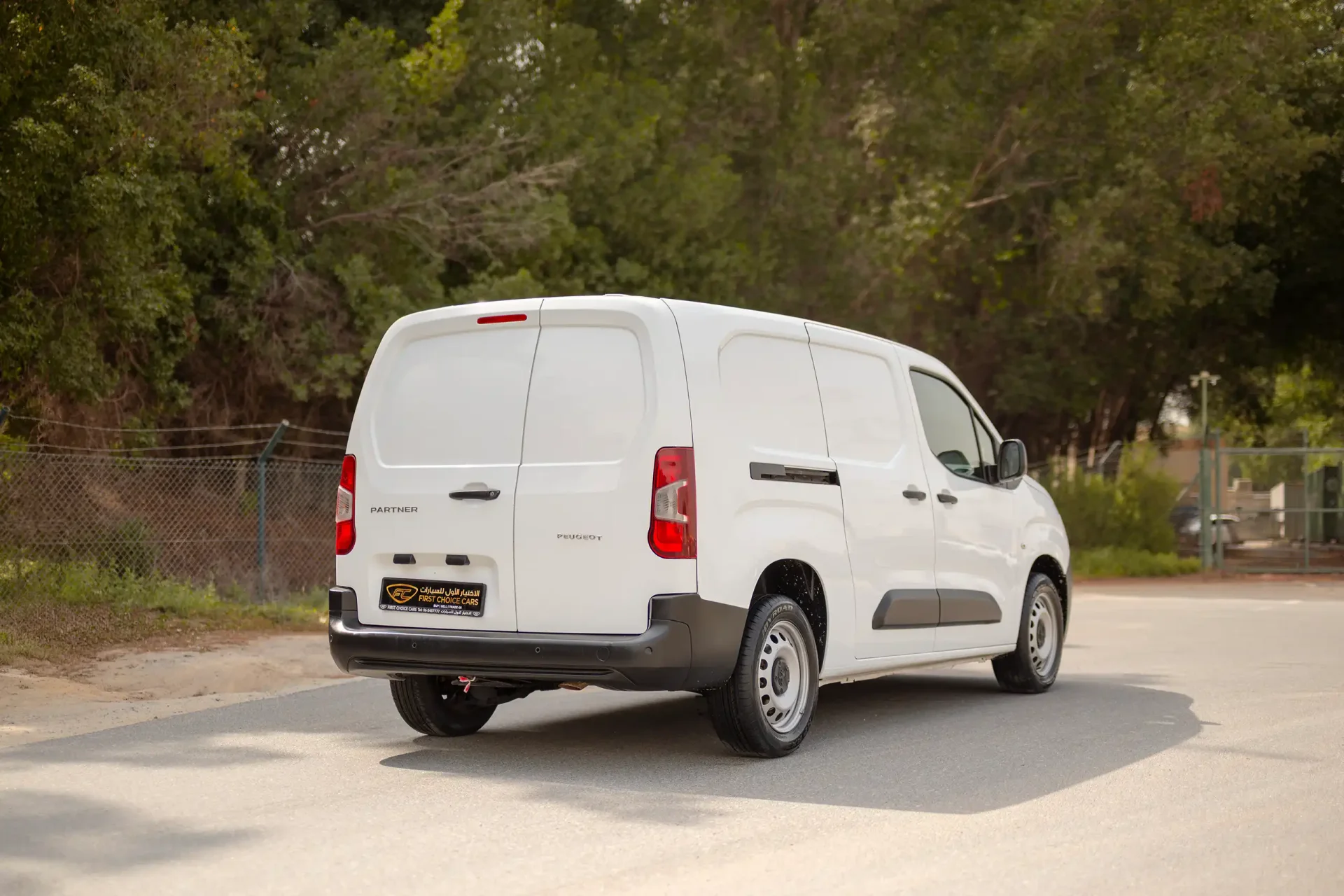 Used 2022 Peugeot Partner Standard in White – Right Back Diagonal (45°) View for Sale at First Choice Cars Dubai Sharjah