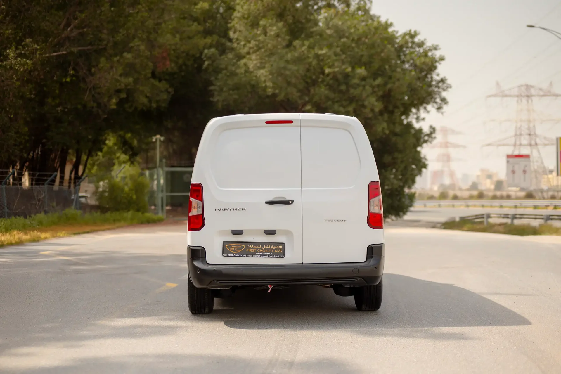 Used 2022 Peugeot Partner Standard in White – Back/Rear View for Sale at First Choice Cars Dubai Sharjah