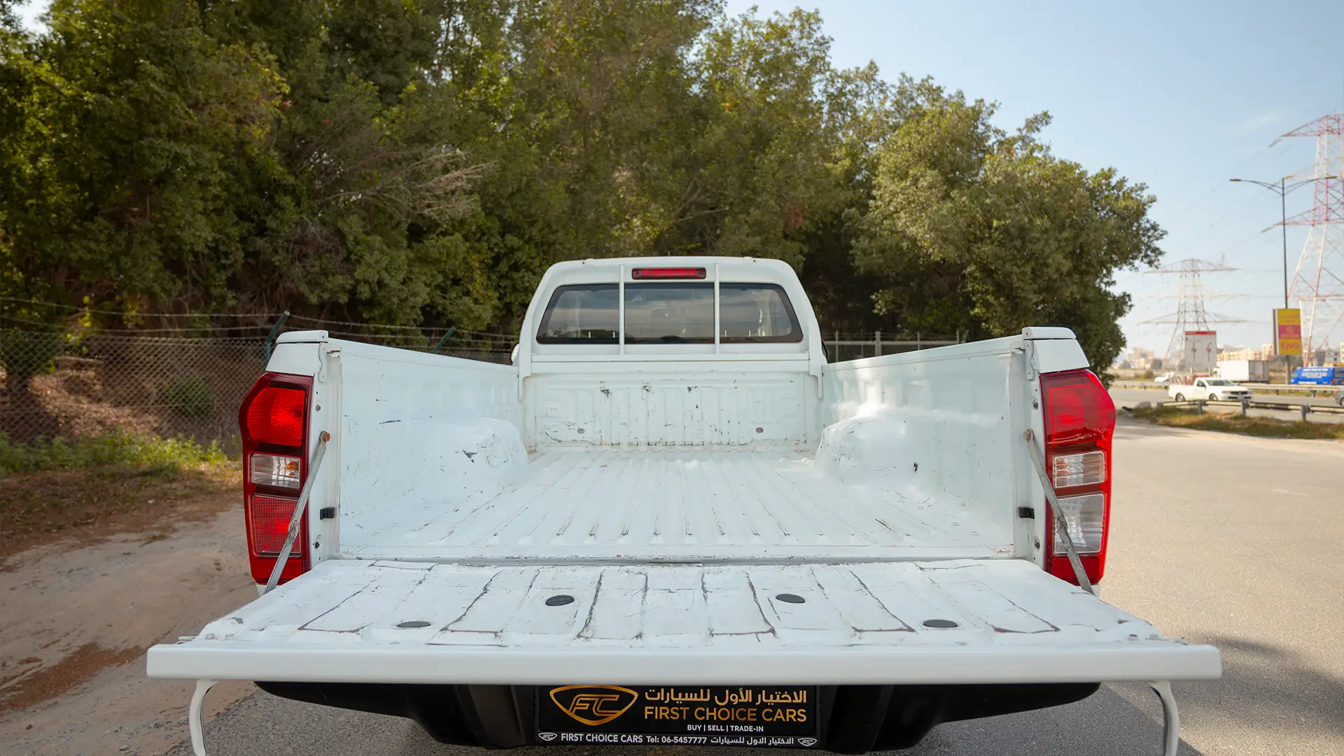 Used 2024 Isuzu D-MAX Single Cabin in White – Boot / Trunk Space Open View for Sale at First Choice Cars Dubai Sharjah
