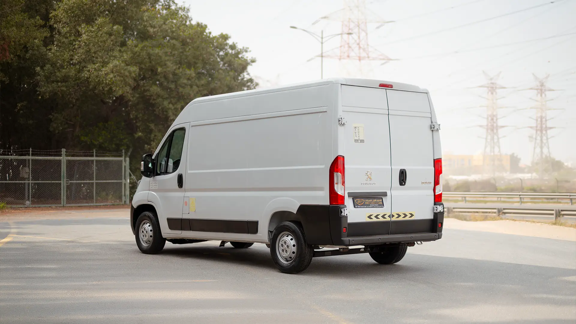 Used 2023 Peugeot Boxer L2h2 in White – Left Back Diagonal (45°) View for Sale at First Choice Cars Dubai Sharjah
