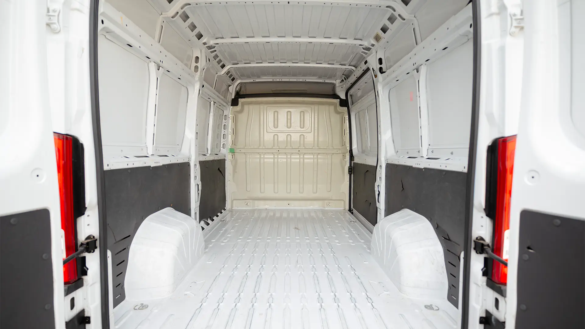 Used 2023 Peugeot Boxer L2h2 in White – Delivery Box Rear Opening View for Sale at First Choice Cars Dubai Sharjah