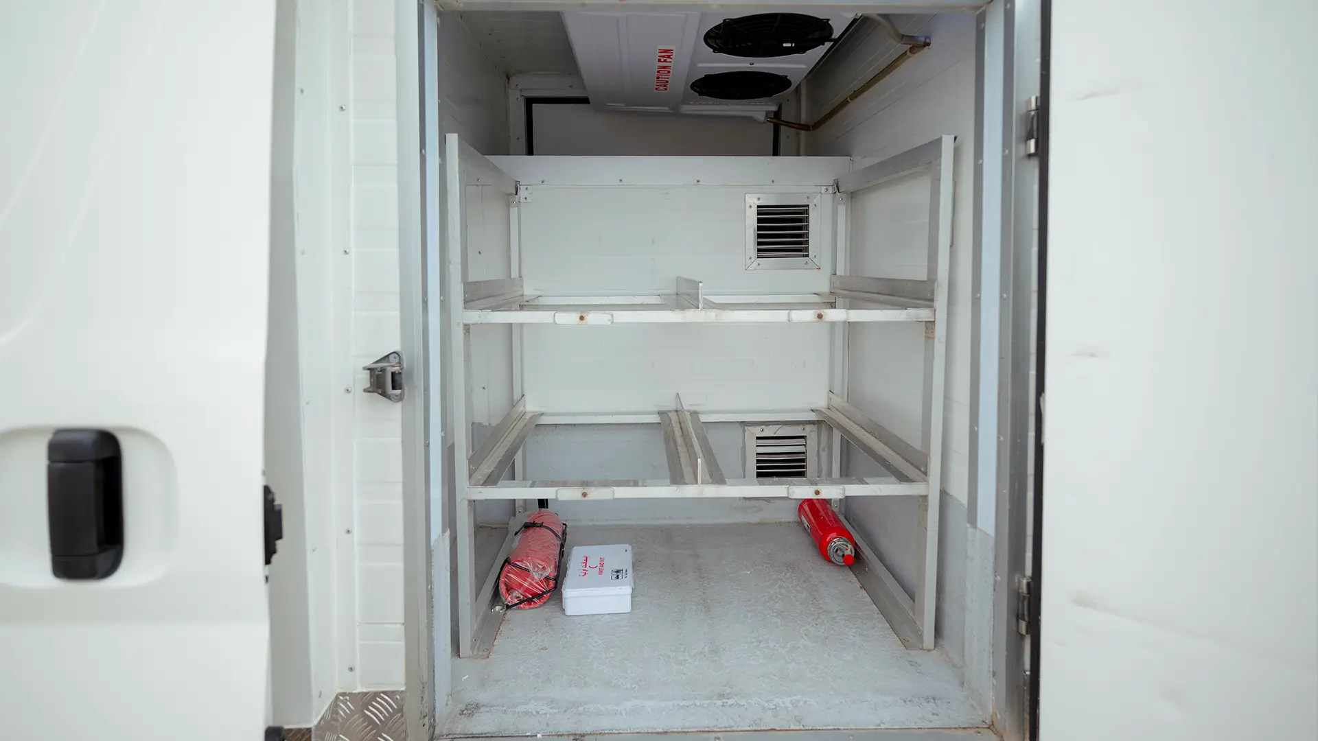 Used 2020 Toyota Hiace GLX High Roof in White – Freezer Box Right Side Interior View for Sale at First Choice Cars Dubai Sharjah
