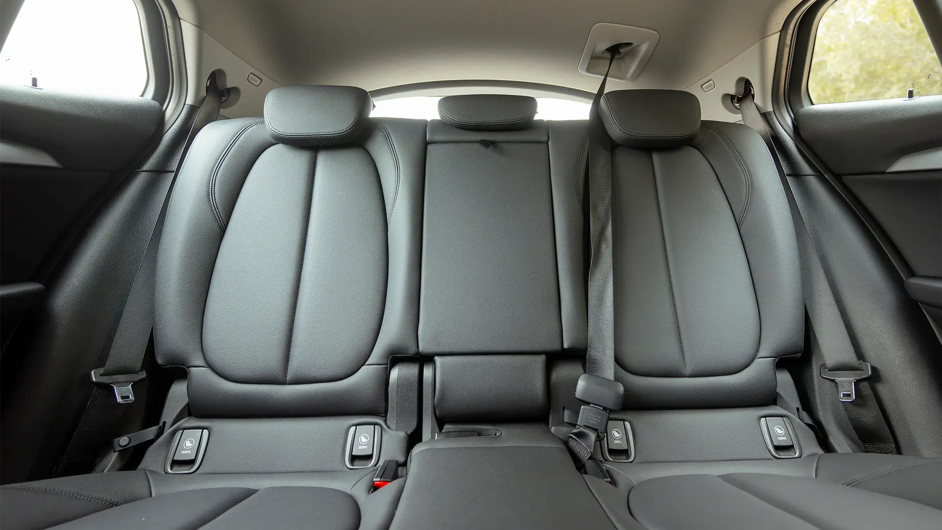 Used 2020 BMW X2 S-Drive 20i in White – Rear Seat View for Sale at First Choice Cars Dubai Sharjah