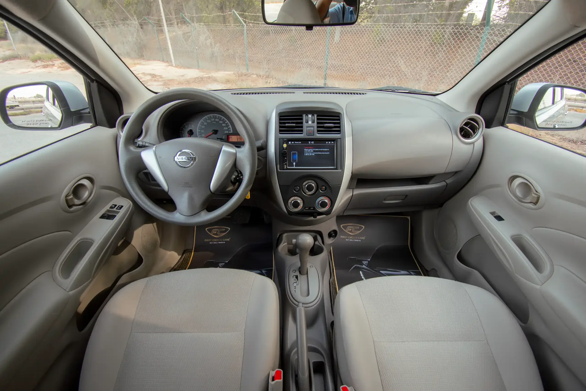 Used 2022 Nissan Sunny SV in Silver – Front Cabin / Dashboard Full View for Sale at First Choice Cars Dubai Sharjah