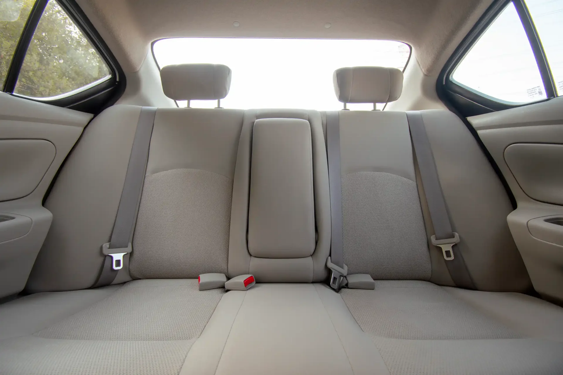 Used 2022 Nissan Sunny SV in Silver – Rear Seat View for Sale at First Choice Cars Dubai Sharjah