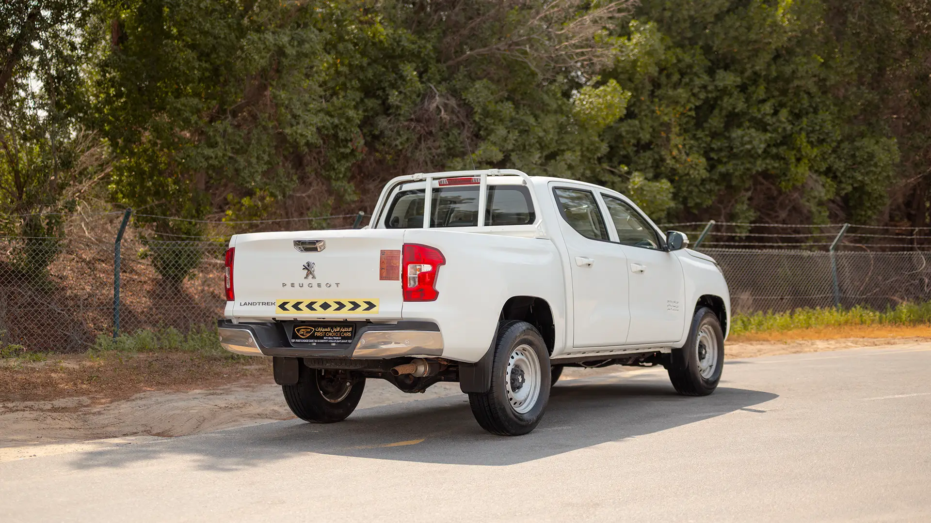 Used 2023 Peugeot Landtrek Double Cabin in White – Right Back Diagonal (45°) View for Sale at First Choice Cars Dubai Sharjah