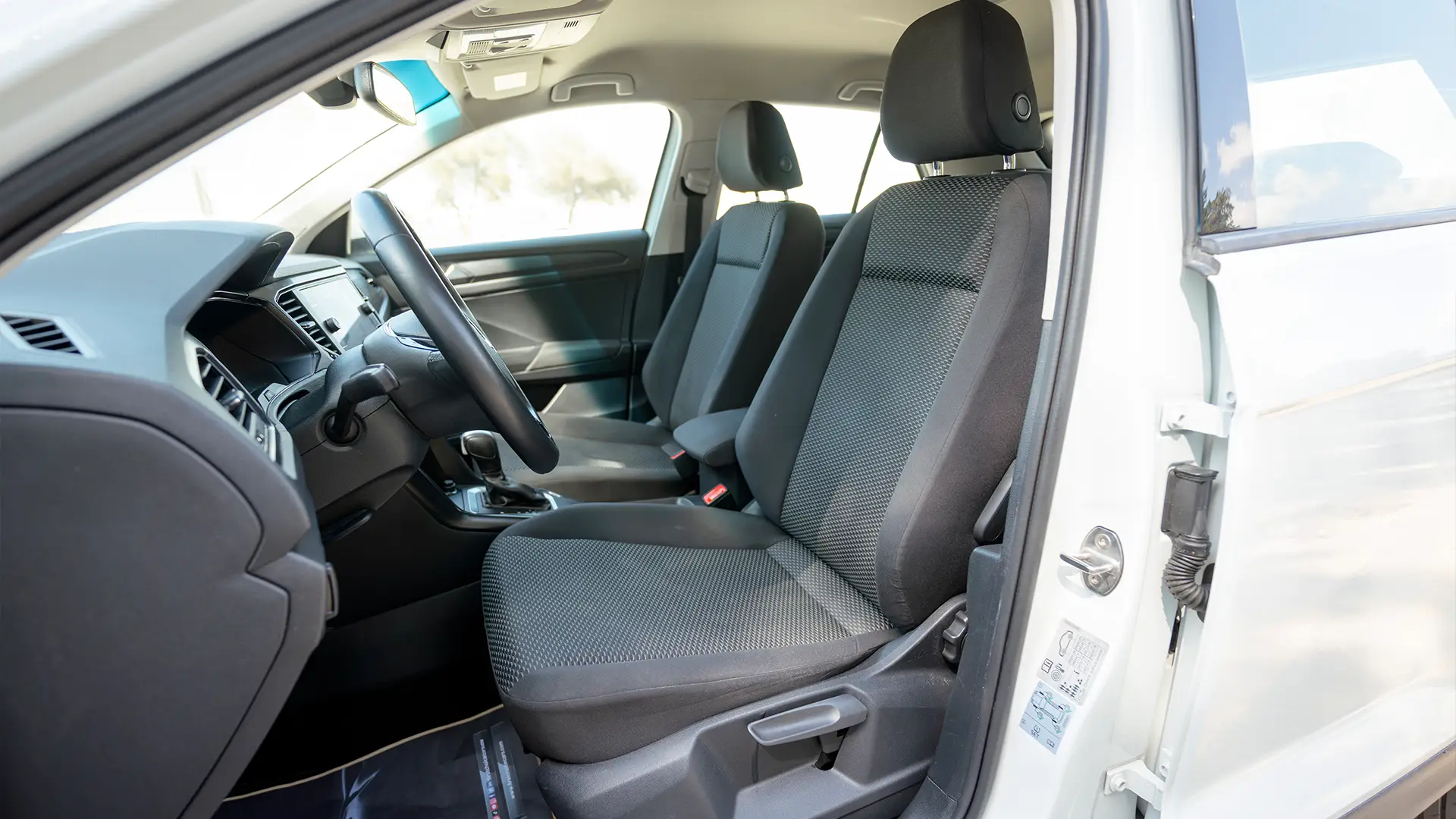 Used 2021 Volkswagen T-Roc Trend in White – Front Driver Side Cabin View for Sale at First Choice Cars Dubai Sharjah