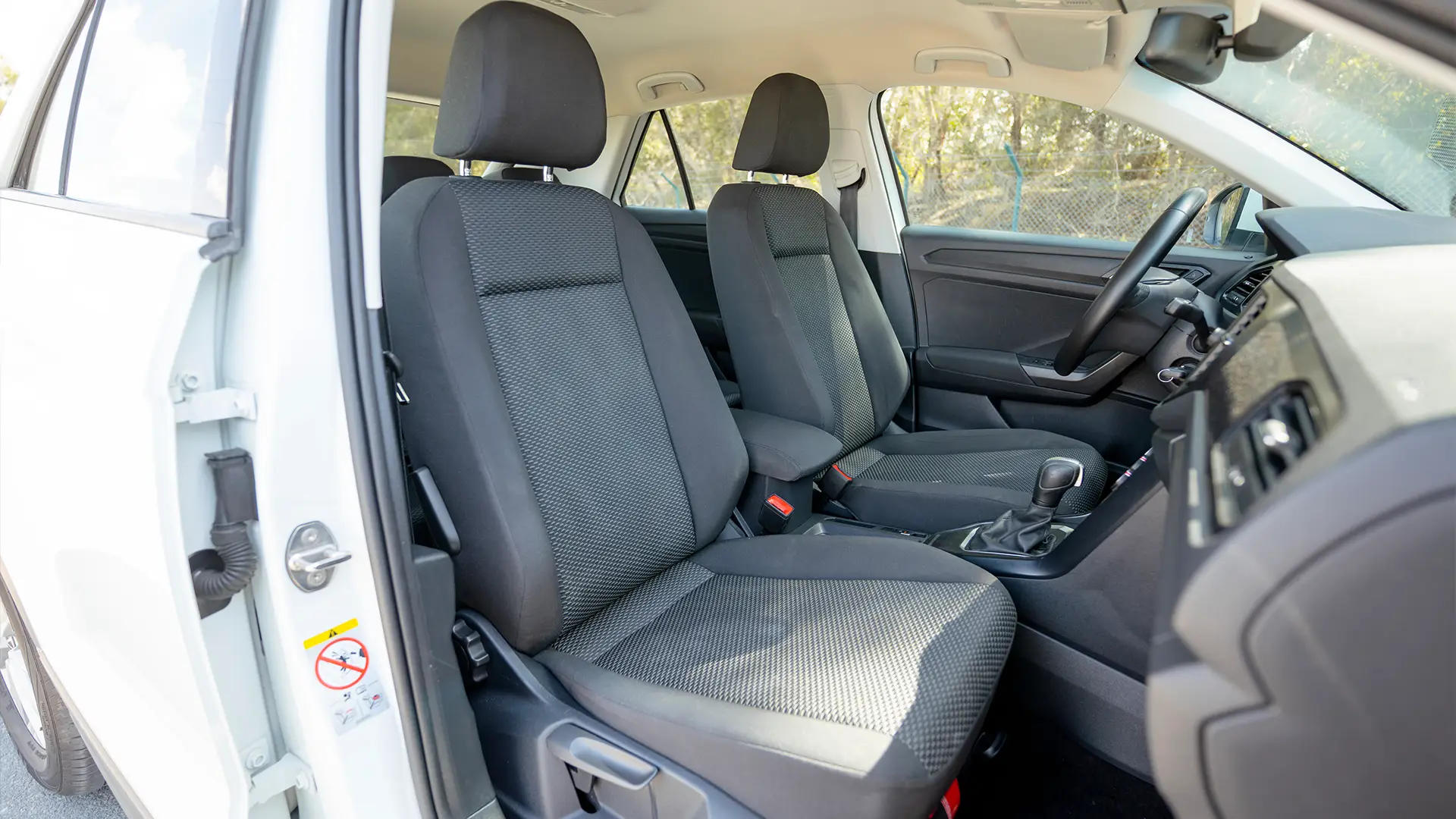 Used 2021 Volkswagen T-Roc Trend in White – Front Passenger Side Cabin View for Sale at First Choice Cars Dubai Sharjah