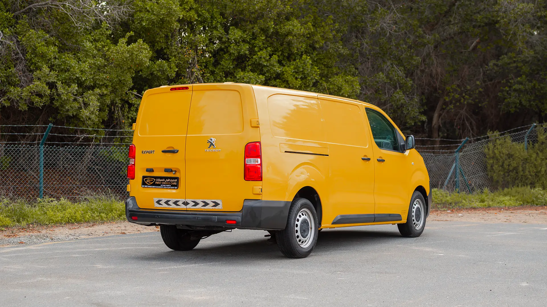 Used 2020 Peugeot Expert L3 in Yellow – Right Back Diagonal (45°) View for Sale at First Choice Cars Dubai Sharjah