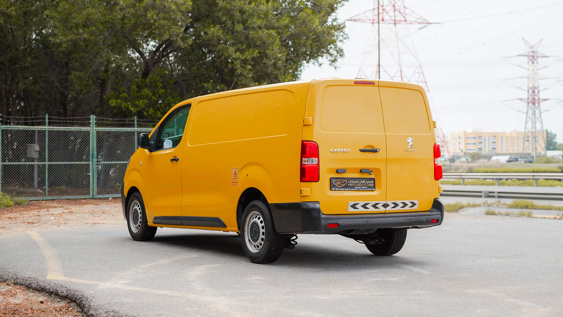 Used 2020 Peugeot Expert L3 in Yellow – Left Back Diagonal (45°) View for Sale at First Choice Cars Dubai Sharjah