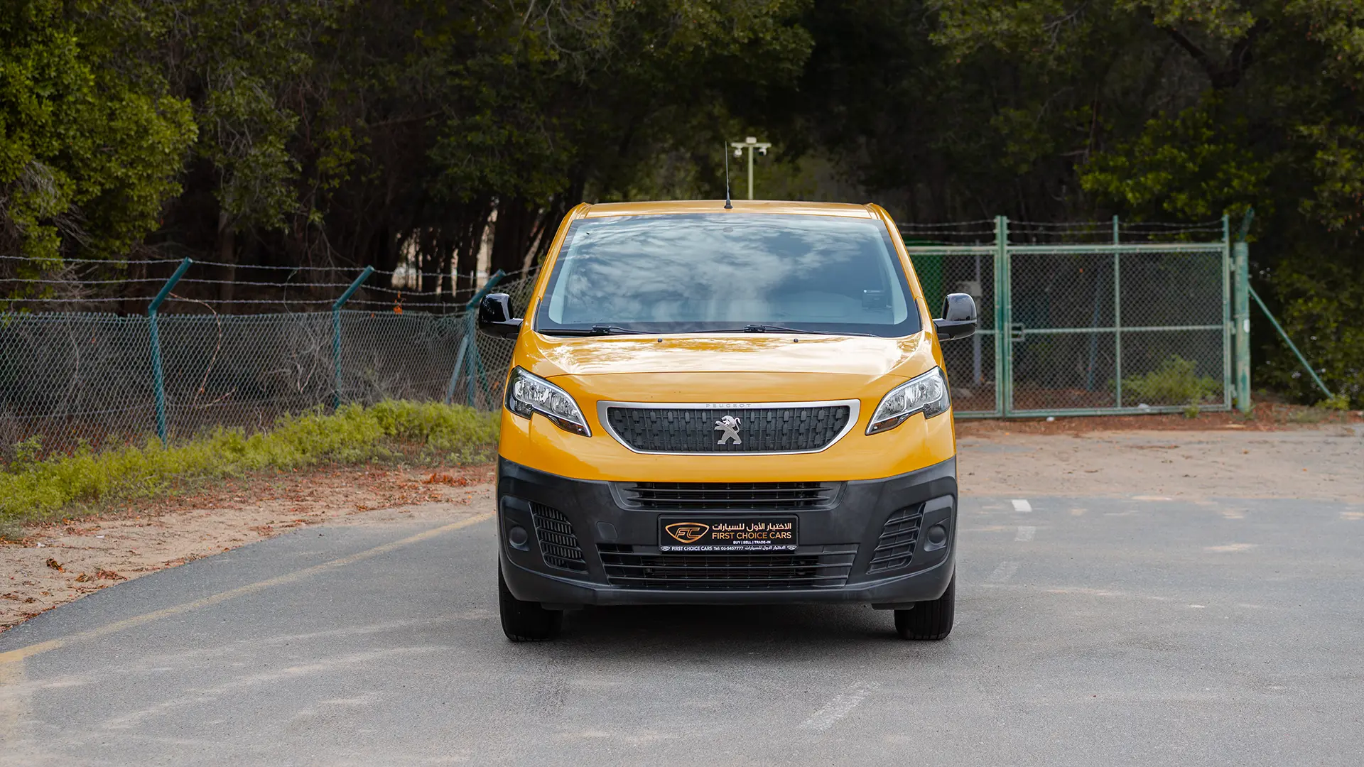Used 2020 Peugeot Expert L3 in Yellow – Front View for Sale at First Choice Cars Dubai Sharjah