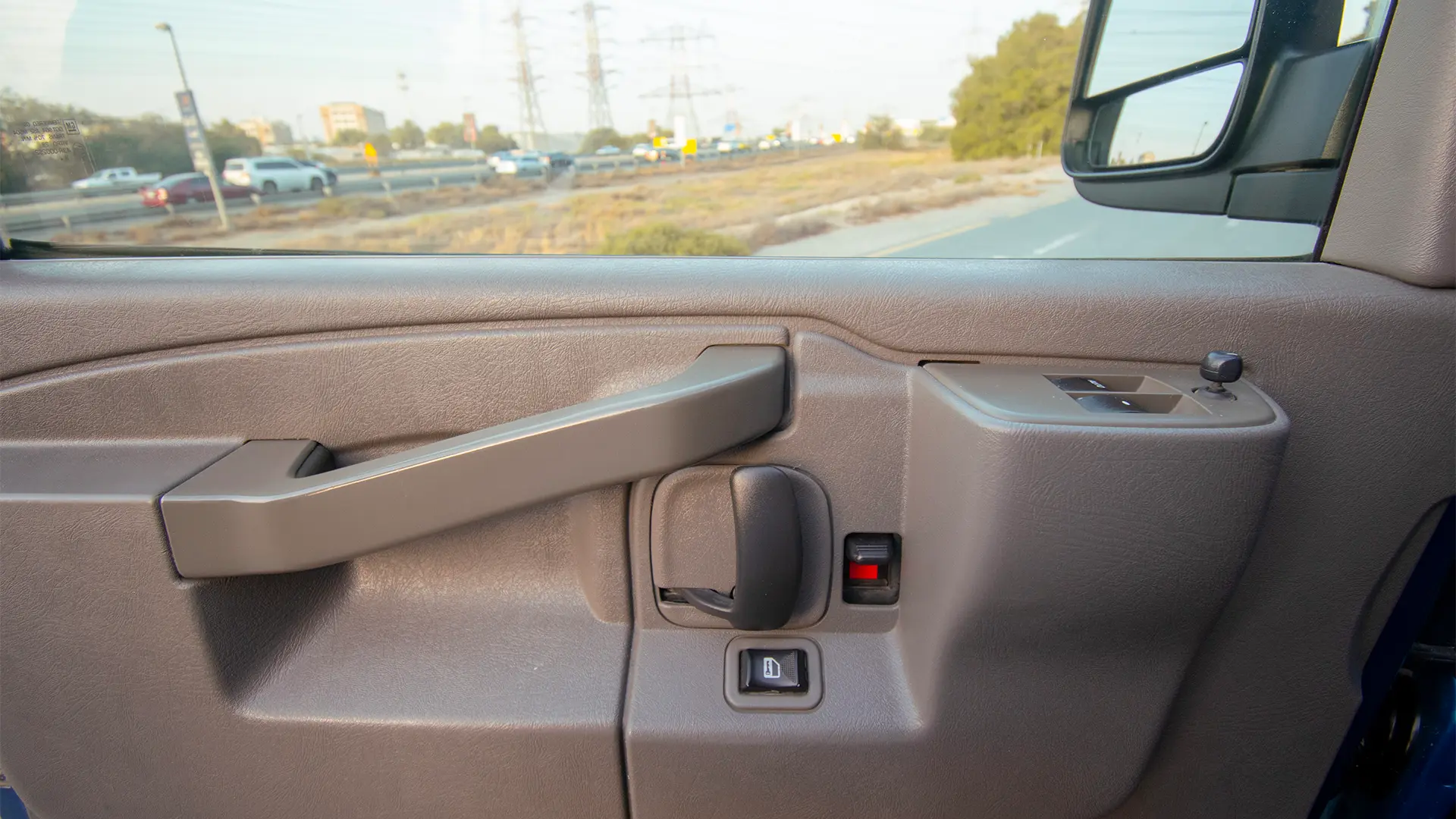 Used 2019 GMC Savana Passanger Van in Blue – Driver Door Panel Full View for Sale at First Choice Cars Dubai Sharjah