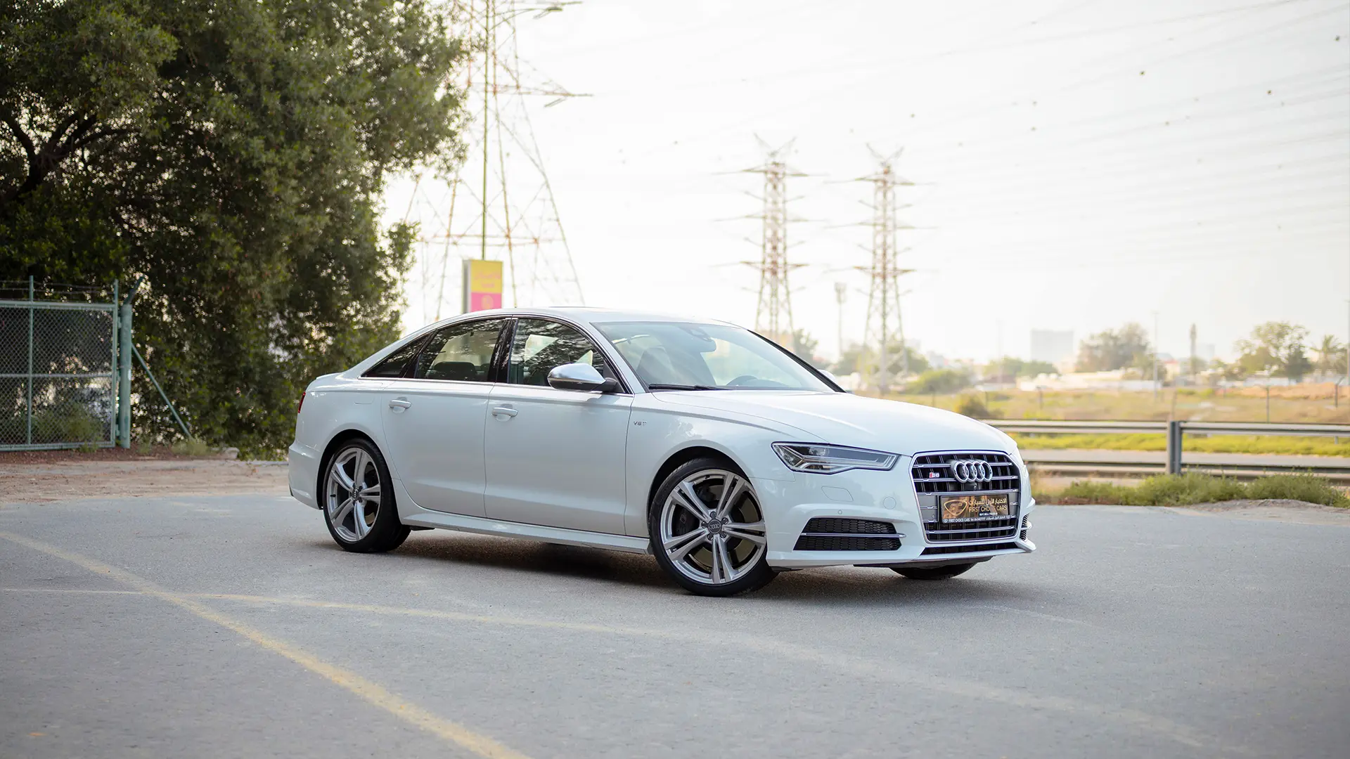 Used 2016 Audi S6 TFSI Quattro in White – Right Front Diagonal (45°) View for Sale at First Choice Cars Dubai Sharjah