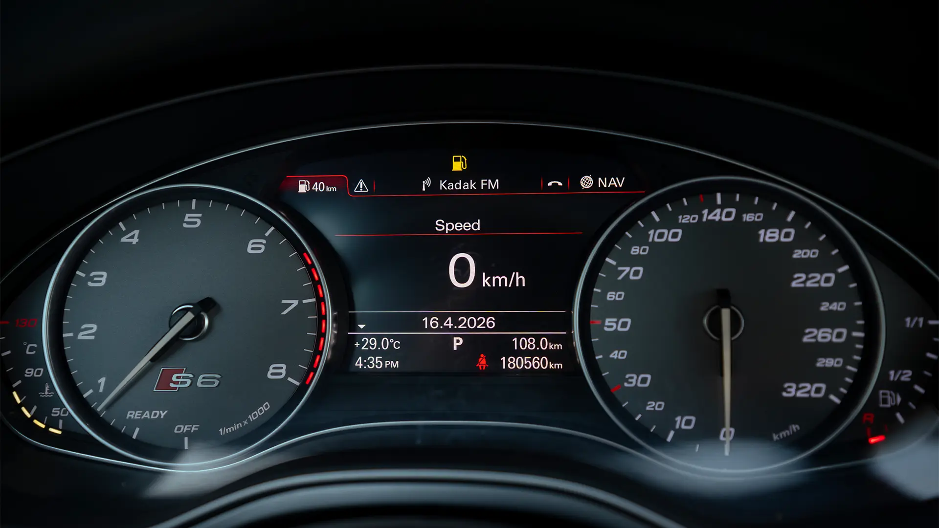 Used 2016 Audi S6 TFSI Quattro in White – Odometer / Mileage Reading View for Sale at First Choice Cars Dubai Sharjah