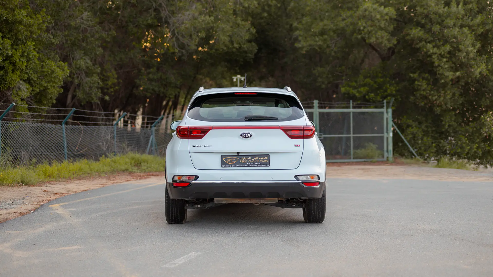 Used 2020 Kia Sportage LX in White – Back/Rear View for Sale at First Choice Cars Dubai Sharjah