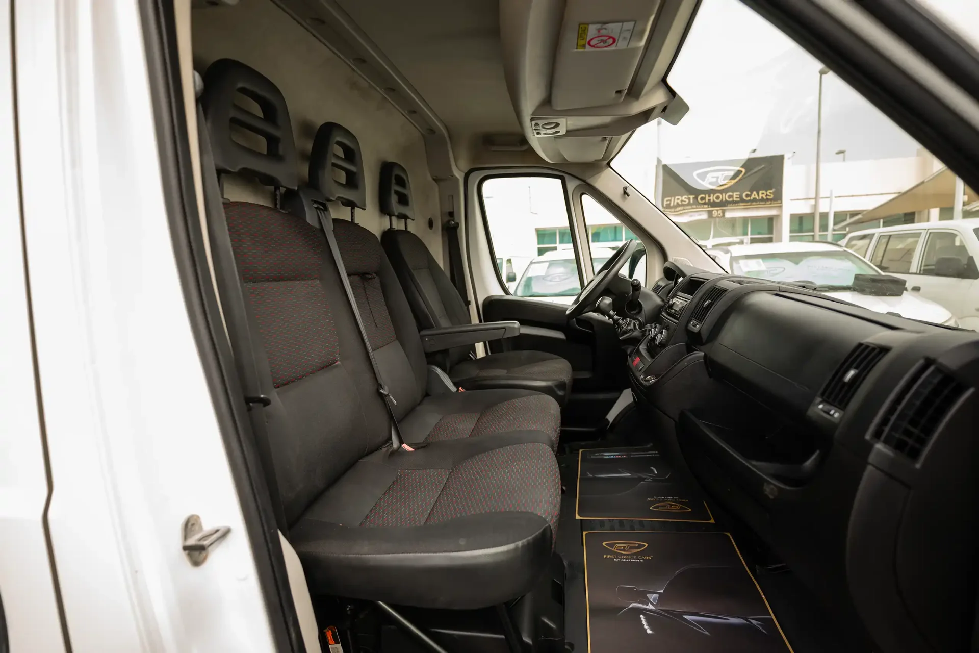 Used 2022 Peugeot Boxer L2h2 in White – Front Passenger Side Cabin View for Sale at First Choice Cars Dubai Sharjah