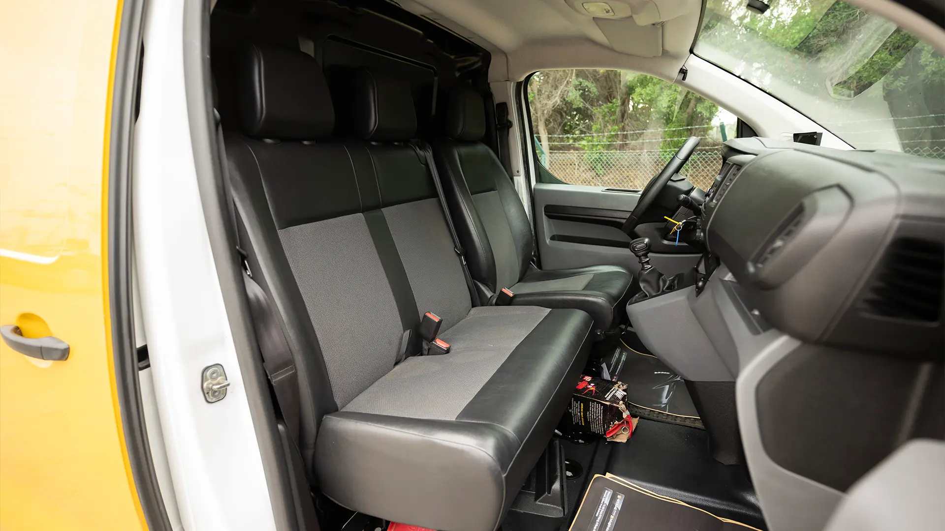 Used 2020 Peugeot Expert L3 in Yellow – Front Passenger Side Cabin View for Sale at First Choice Cars Dubai Sharjah