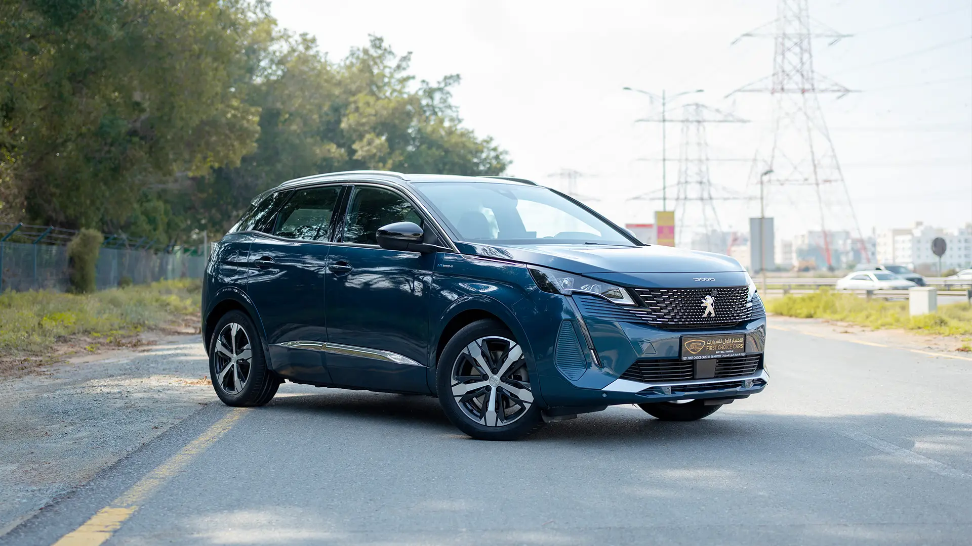 Used 2022 Peugeot 3008 GT in Blue – Right Front Diagonal (45°) View