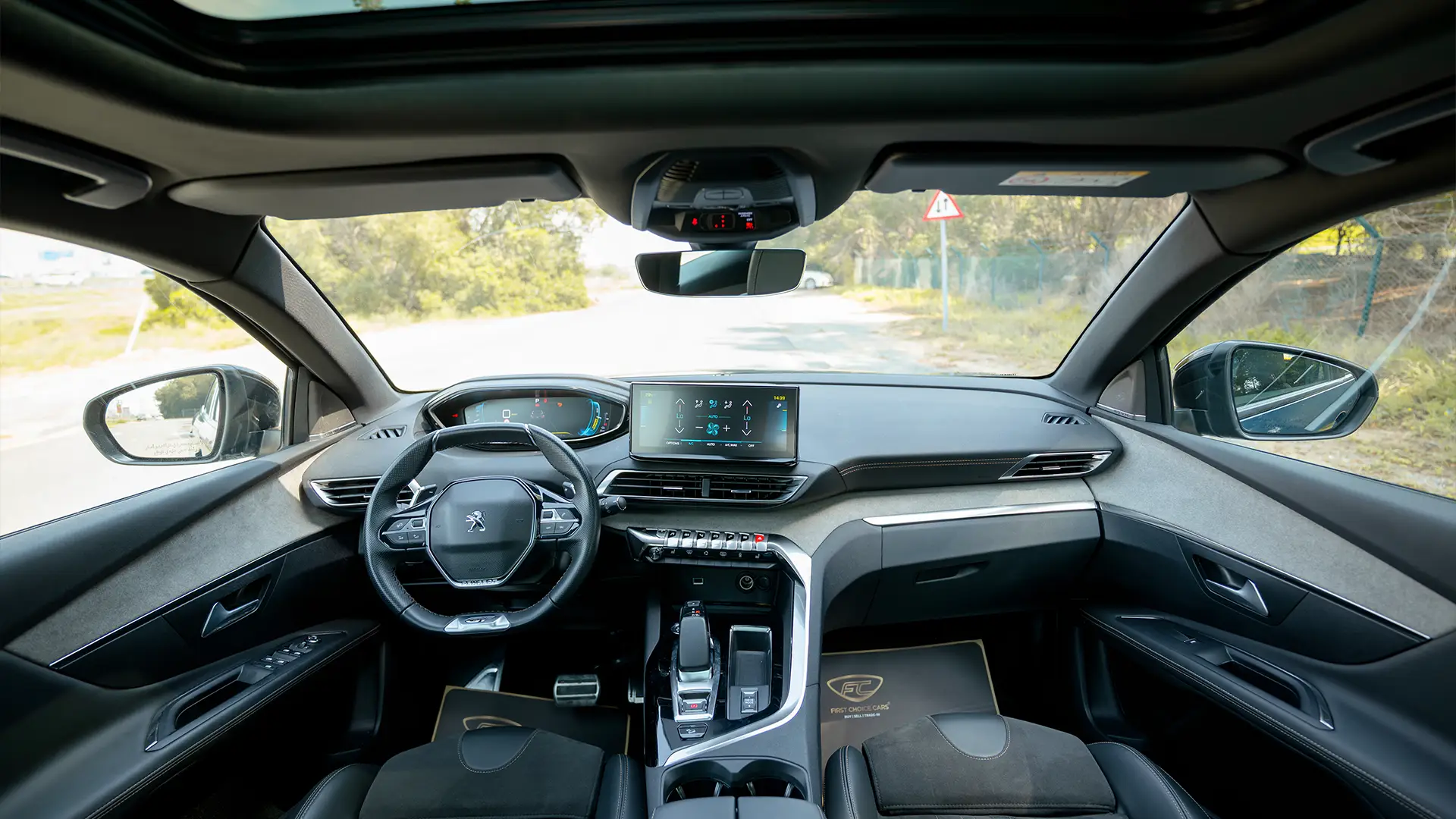Used 2022 Peugeot 3008 Hybrid 4 GT in Blue – Front Cabin / Dashboard Full View for Sale at First Choice Cars Dubai Sharjah