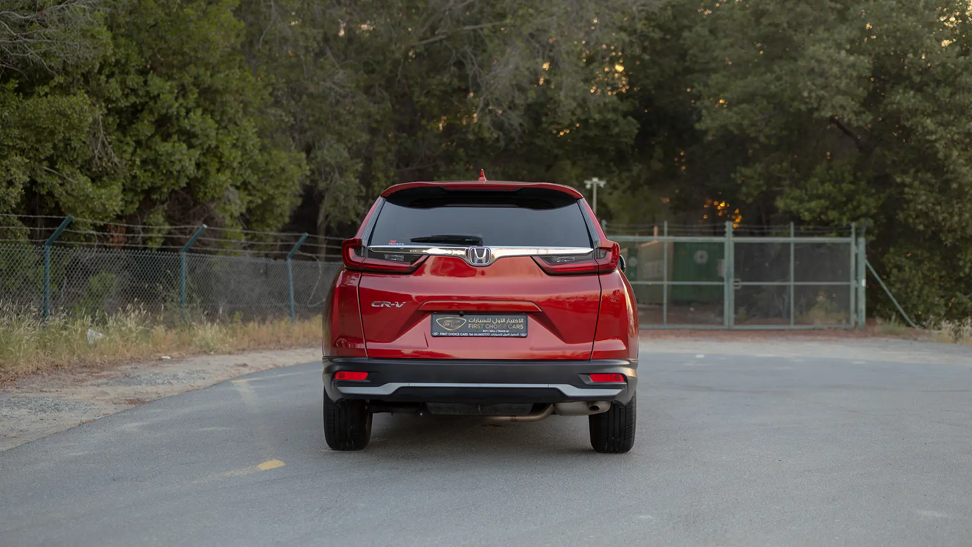 Used 2021 Honda CR-V LX in Red – Back/Rear View for Sale at First Choice Cars Dubai Sharjah