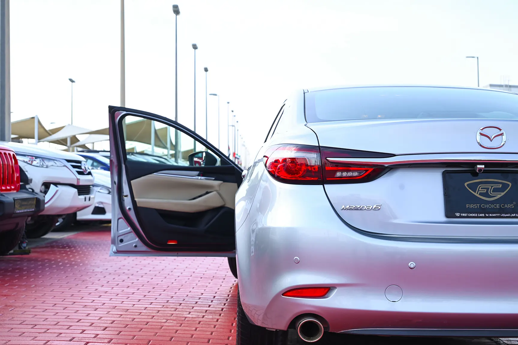 Used 2019 Mazda 6 S Grade Silver – Taillight Close-up at First Choice Cars Sharjah