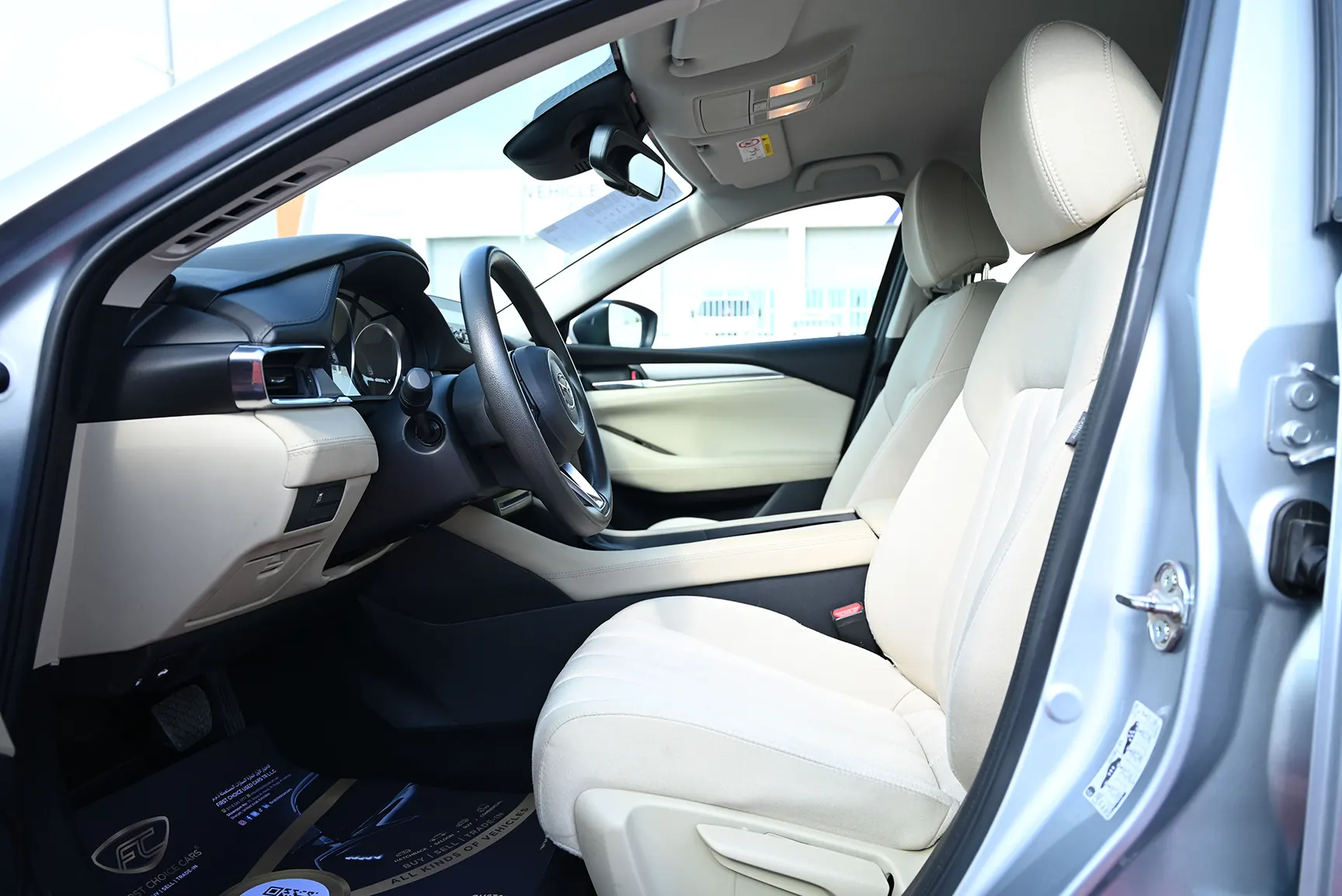 Used 2019 Mazda 6 S Grade Silver – Front Driver Side Cabin View at First Choice Cars Sharjah