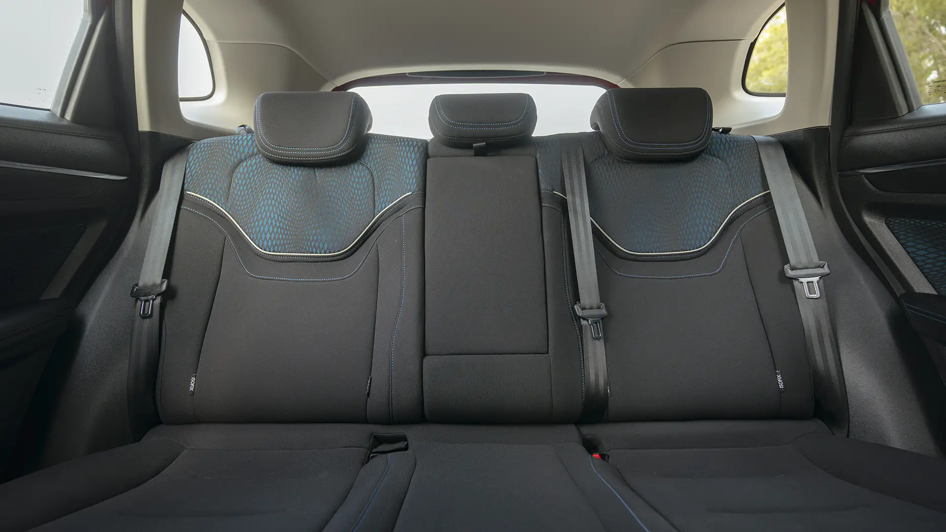 Used 2023 Haval Jolion Plus in Red – Rear Seat View for Sale at First Choice Cars Dubai Sharjah