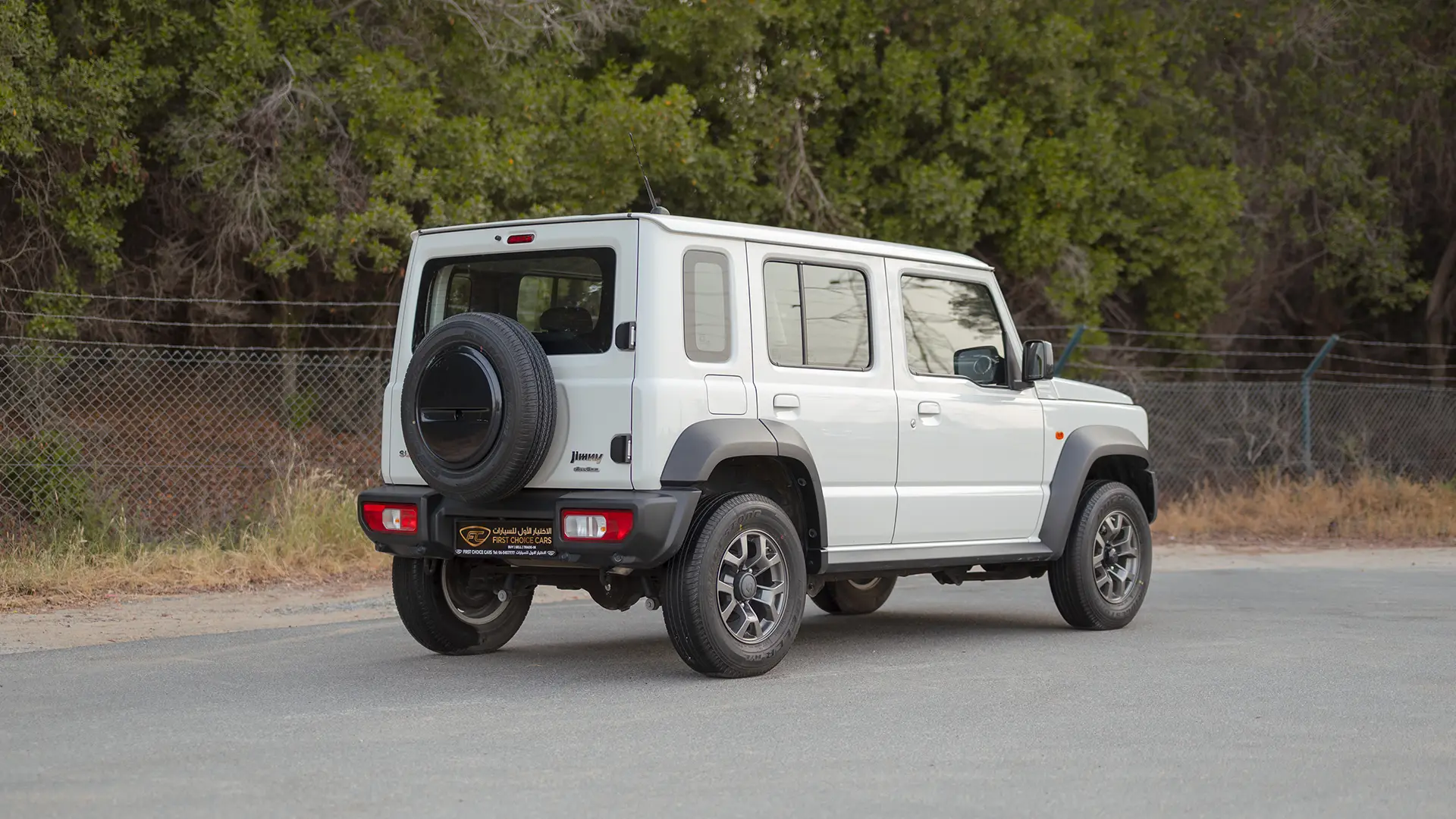 Used 2024 Suzuki Jimny GLX in White – Right Back Diagonal (45°) View for Sale at First Choice Cars Dubai Sharjah