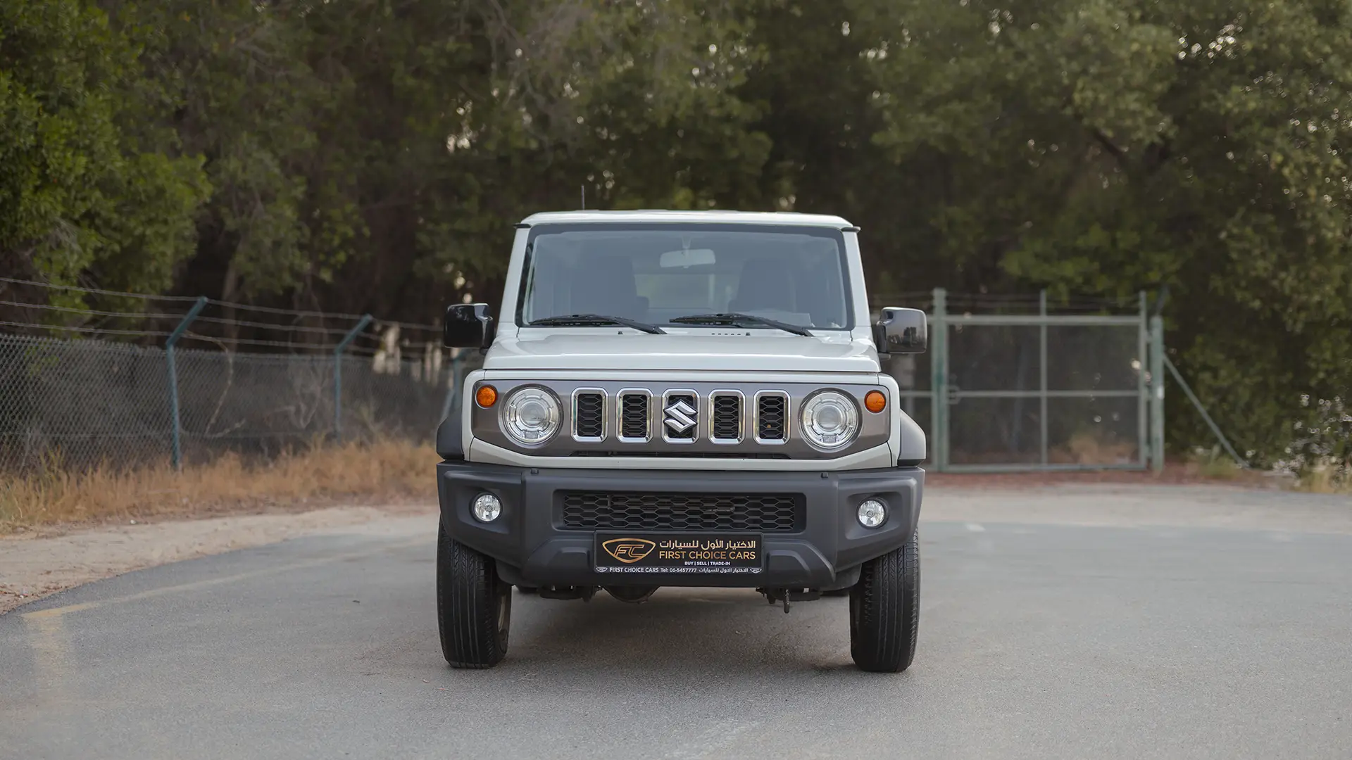 Used 2024 Suzuki Jimny GLX in White – Front View for Sale at First Choice Cars Dubai Sharjah
