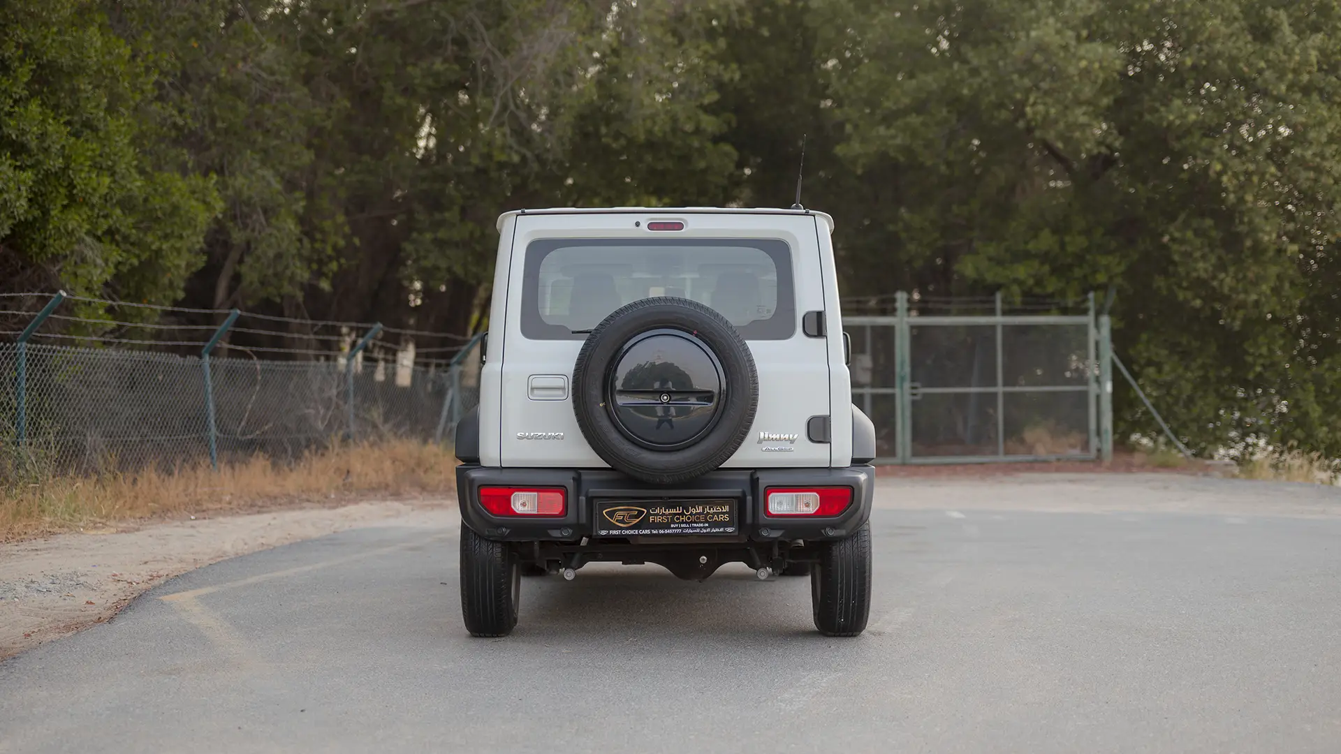 Used 2024 Suzuki Jimny GLX in White – Back/Rear View for Sale at First Choice Cars Dubai Sharjah