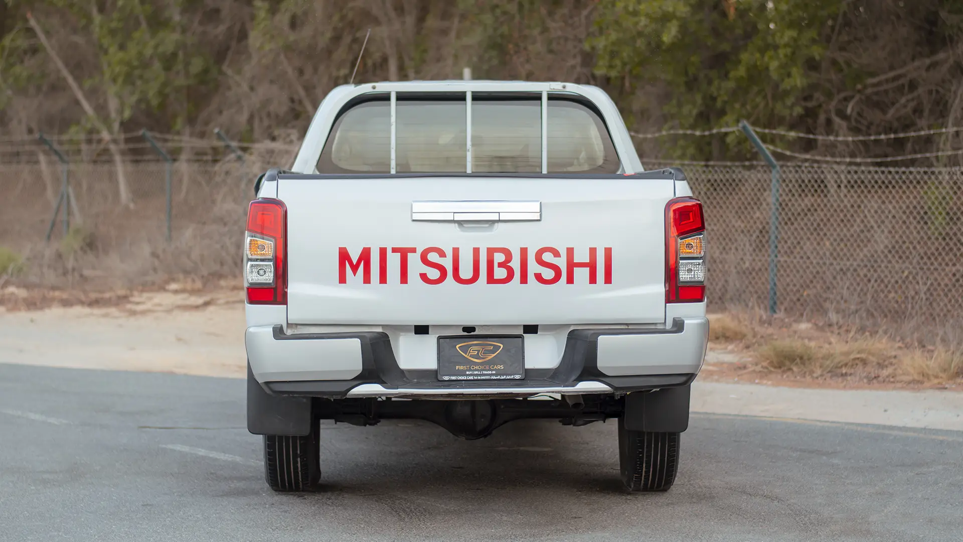 Used 2020 Mitsubishi L200 GLX Double Cabin in White – Back/Rear View for Sale at First Choice Cars Dubai Sharjah