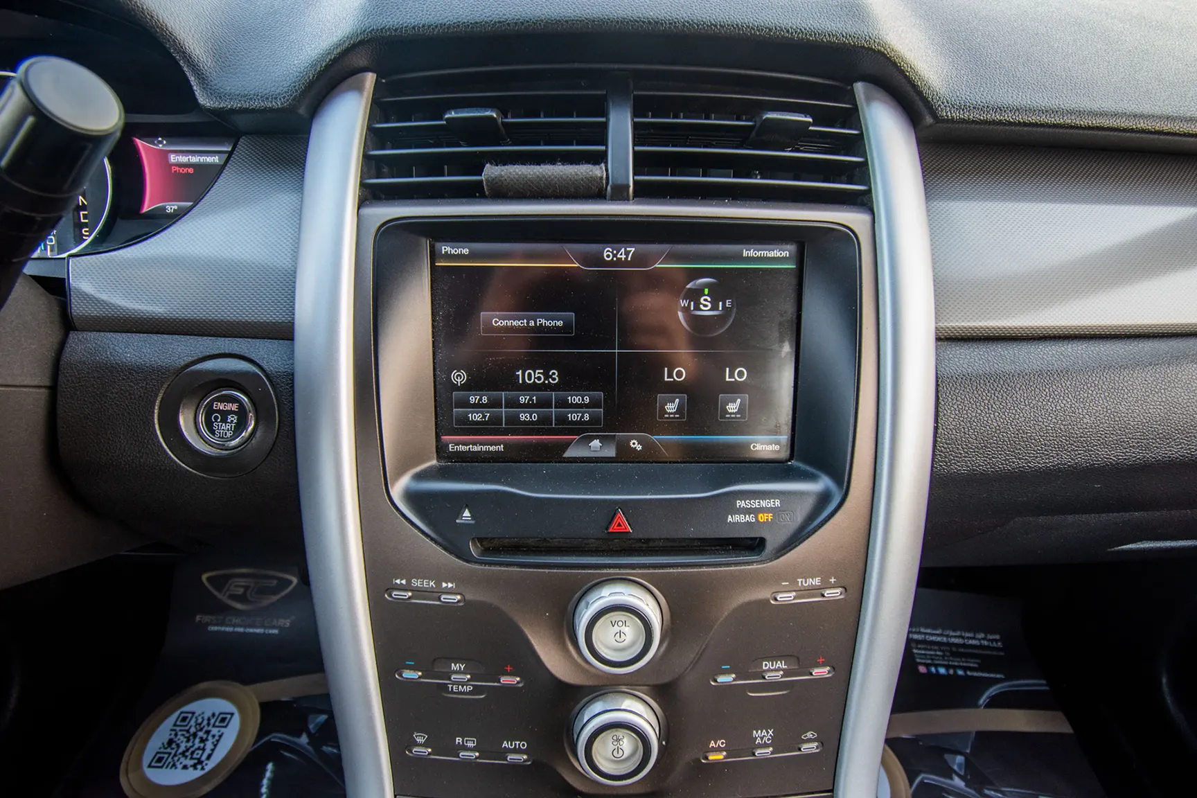 Used 2014 Ford Edge SEL White – Infotainment / Touchscreen System at First Choice Cars Sharjah