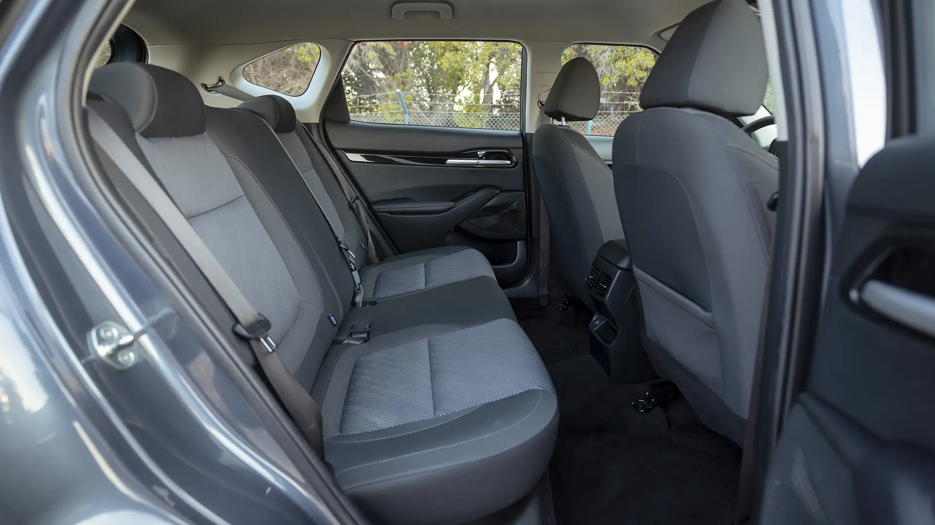 Used 2024 Kia Seltos LX in Grey – Rear Passenger Side Cabin View for Sale at First Choice Cars Dubai Sharjah