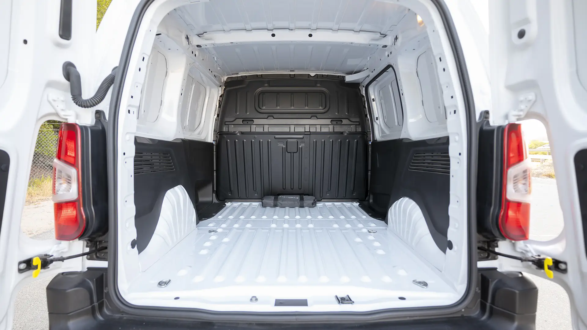 Used 2025 Fiat Doblo Cargo in White – Delivery Box Rear Opening View for Sale at First Choice Cars Dubai Sharjah