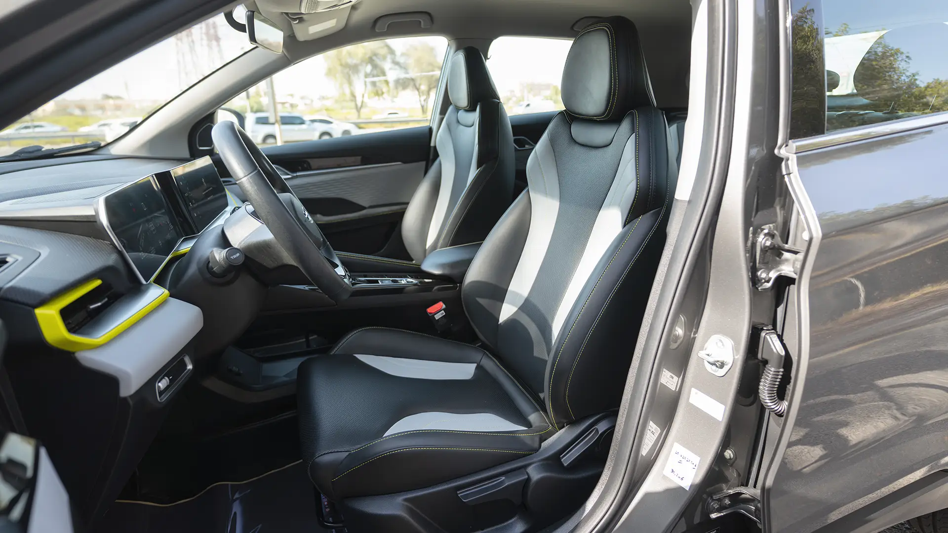 Used 2025 Geely Coolray GL in Grey – Front Driver Side Cabin View for Sale at First Choice Cars Dubai Sharjah
