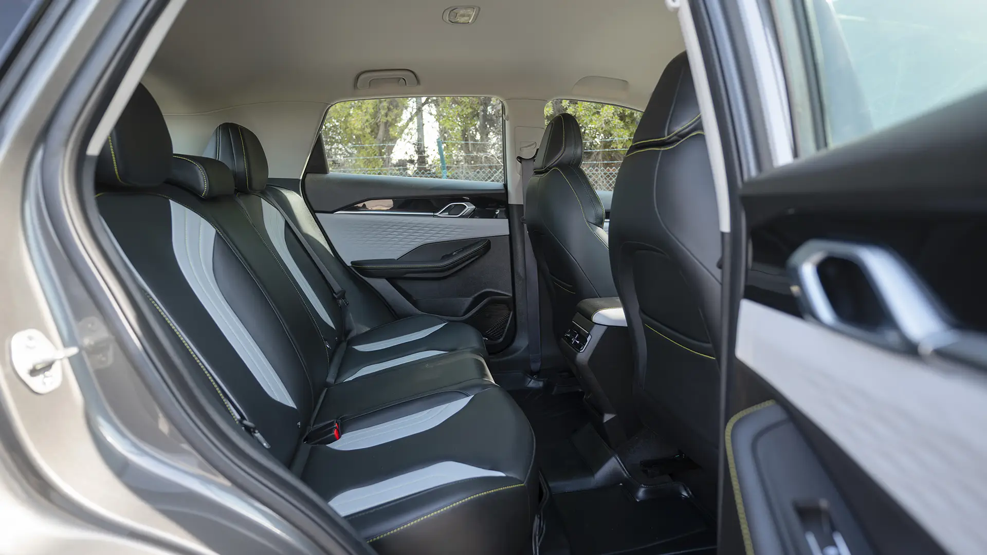 Used 2025 Geely Coolray GL in Grey – Rear Driver Side Cabin View for Sale at First Choice Cars Dubai Sharjah