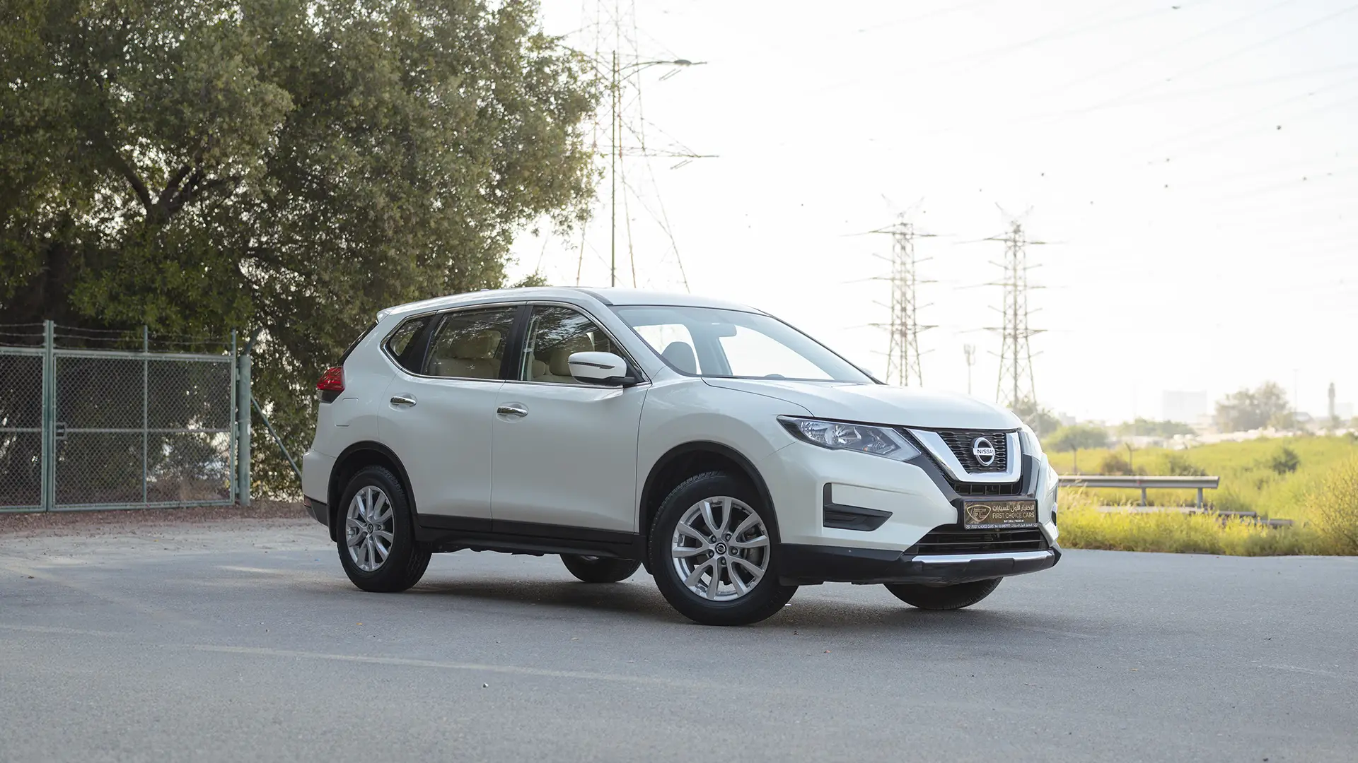 Used 2022 Nissan X-Trail S in White – Right Front Diagonal (45°) View for Sale at First Choice Cars Dubai Sharjah