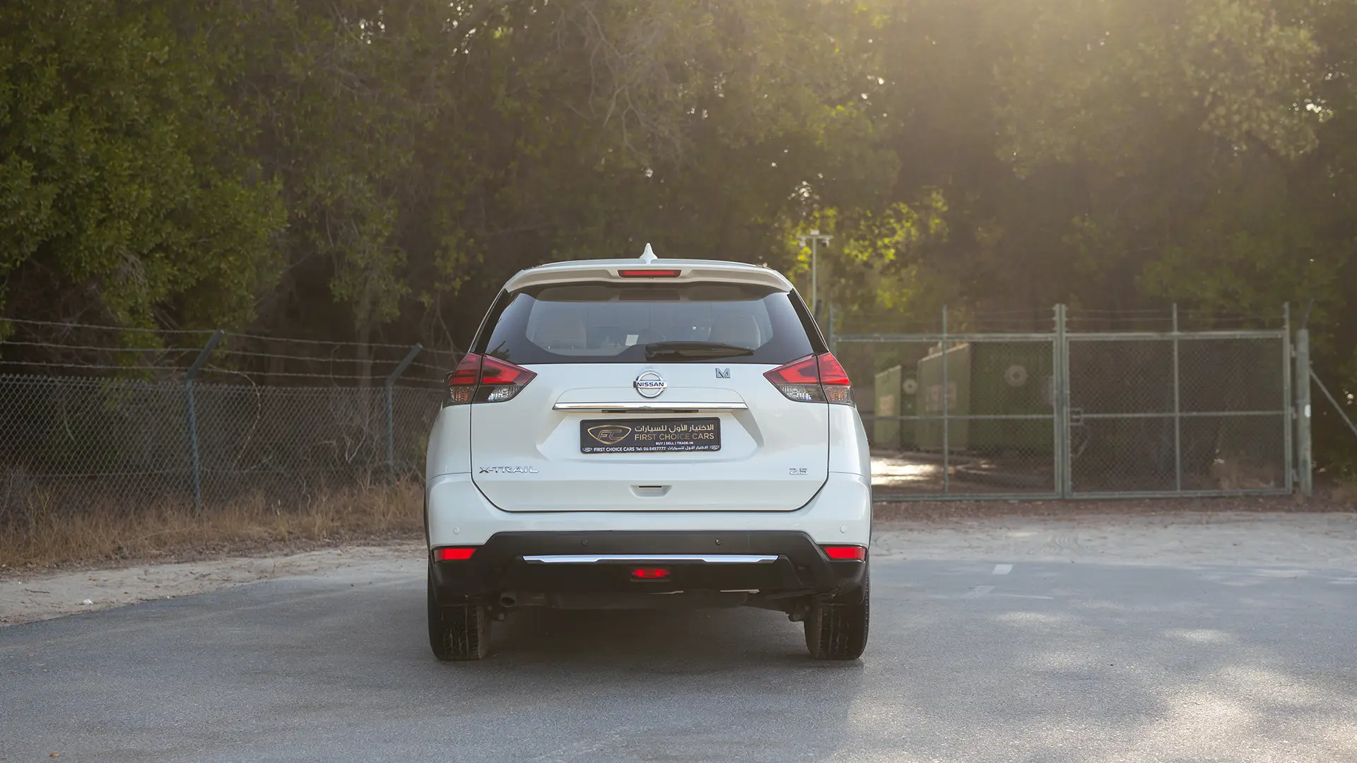 Used 2022 Nissan X-Trail S in White – Back/Rear View for Sale at First Choice Cars Dubai Sharjah