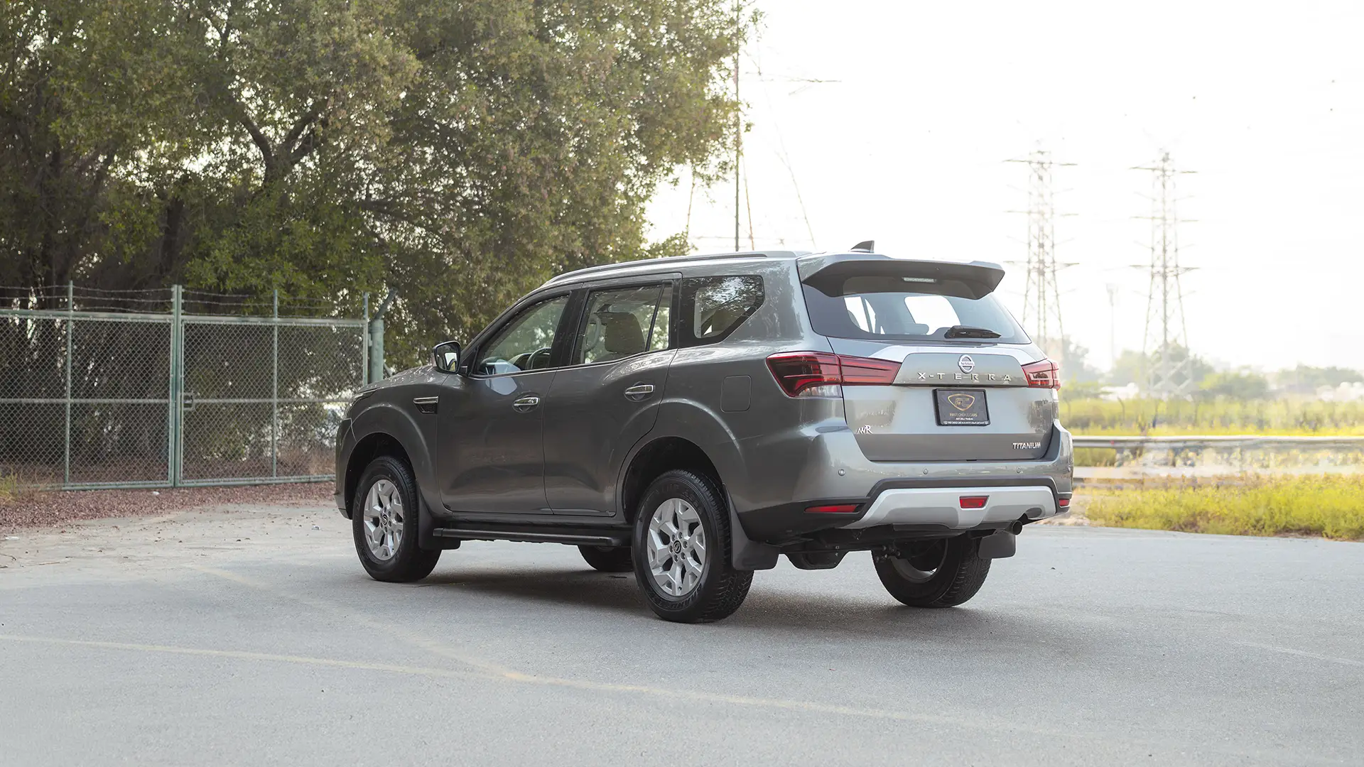 Used 2023 Nissan Xterra Titanium in White – Left Back Diagonal (45°) View for Sale at First Choice Cars Dubai Sharjah