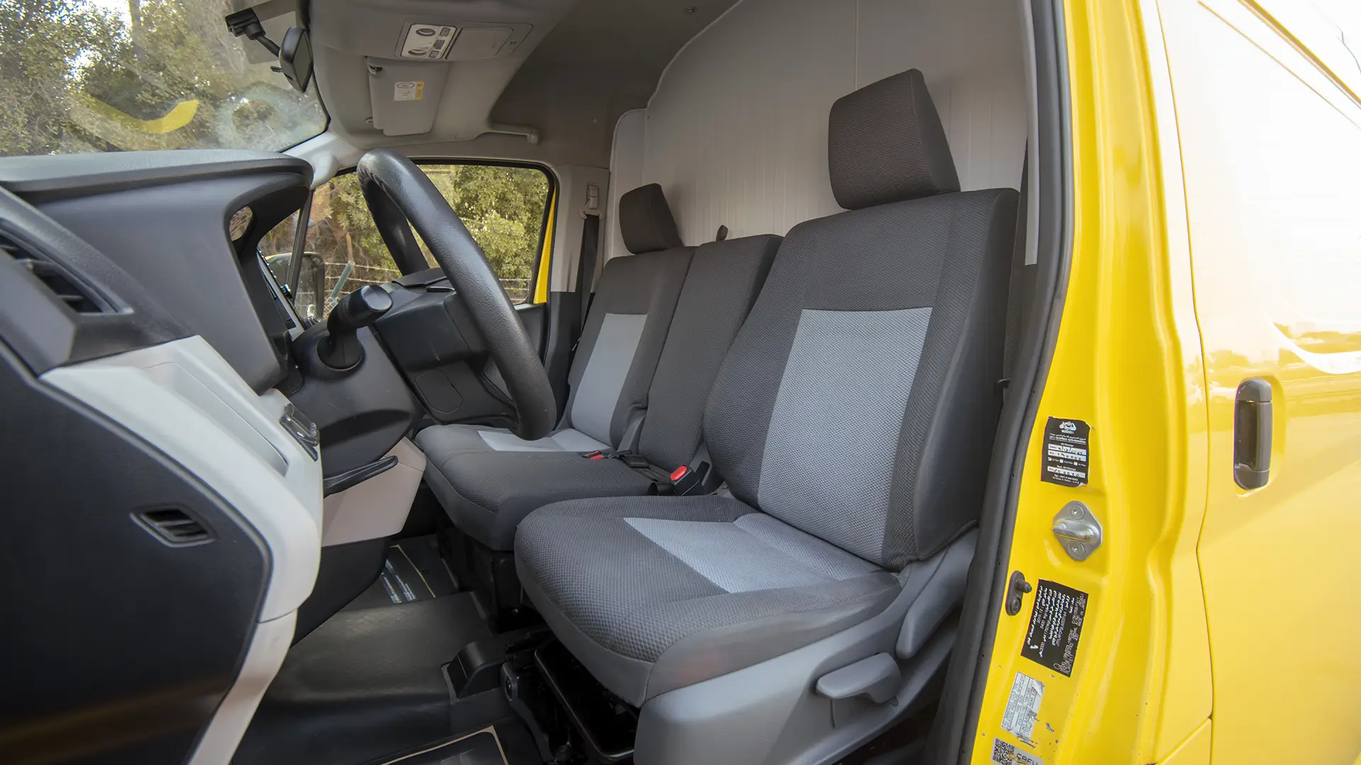 Used 2020 Toyota Hiace GLX High Roof in Yellow – Front Driver Side Cabin View for Sale at First Choice Cars Dubai Sharjah