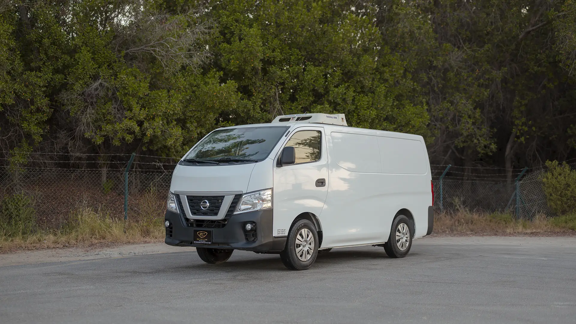Used 2022 Nissan Urvan Standard Roof in White – Left Front Diagonal (45°) View for Sale at First Choice Cars Dubai Sharjah
