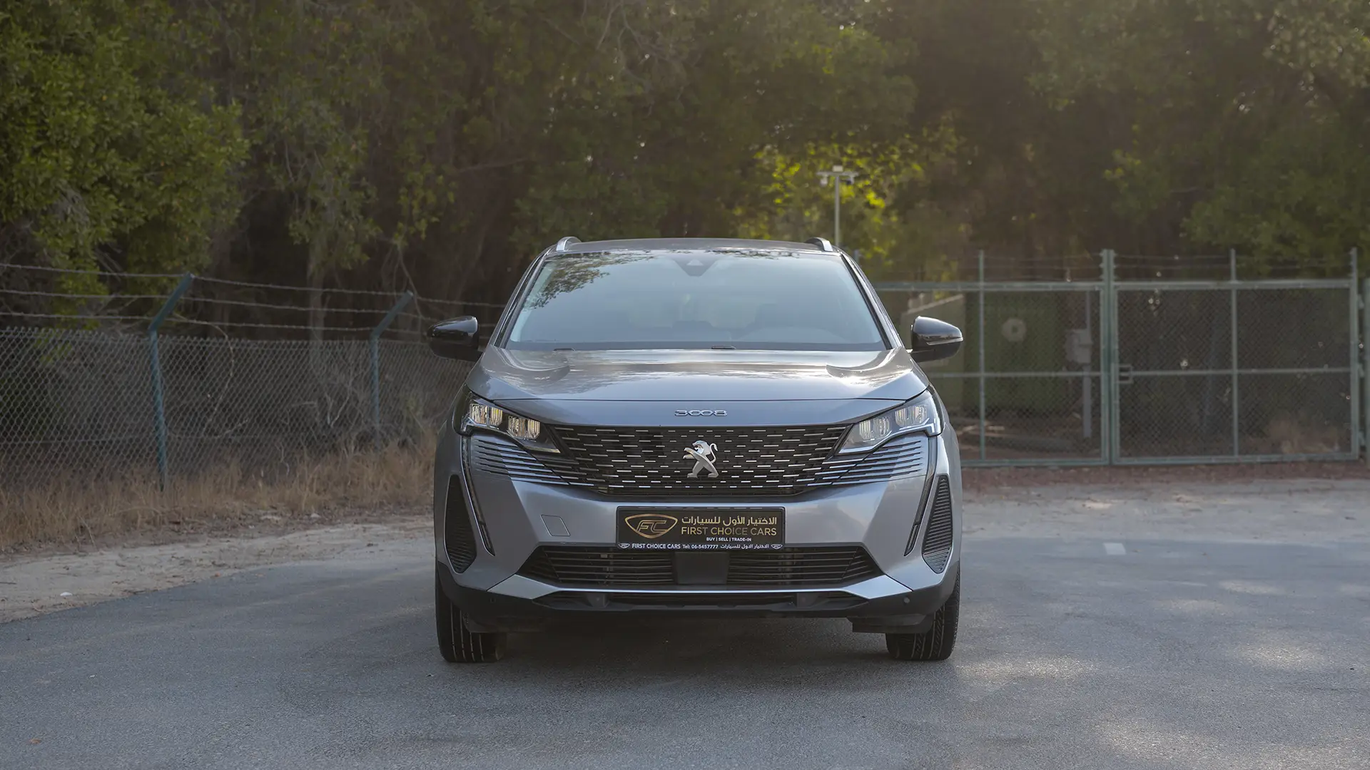 Used 2023 Peugeot 3008 Active in Silver – Front View for Sale at First Choice Cars Dubai Sharjah