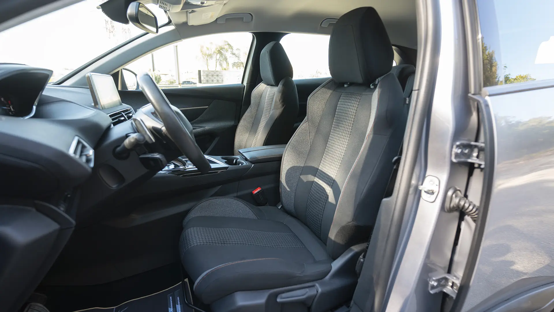 Used 2023 Peugeot 3008 Active in Silver – Front Driver Side Cabin View for Sale at First Choice Cars Dubai Sharjah