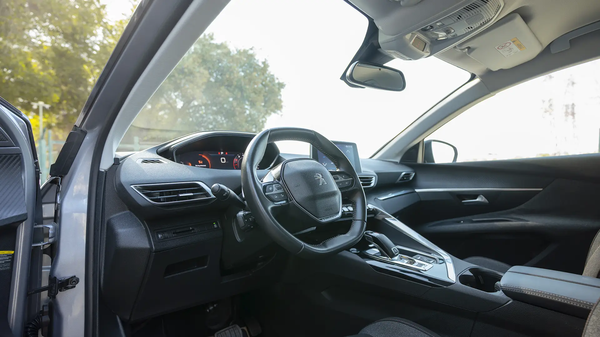 Used 2023 Peugeot 3008 Active in Silver – Driver Side Dashboard & Steering View for Sale at First Choice Cars Dubai Sharjah
