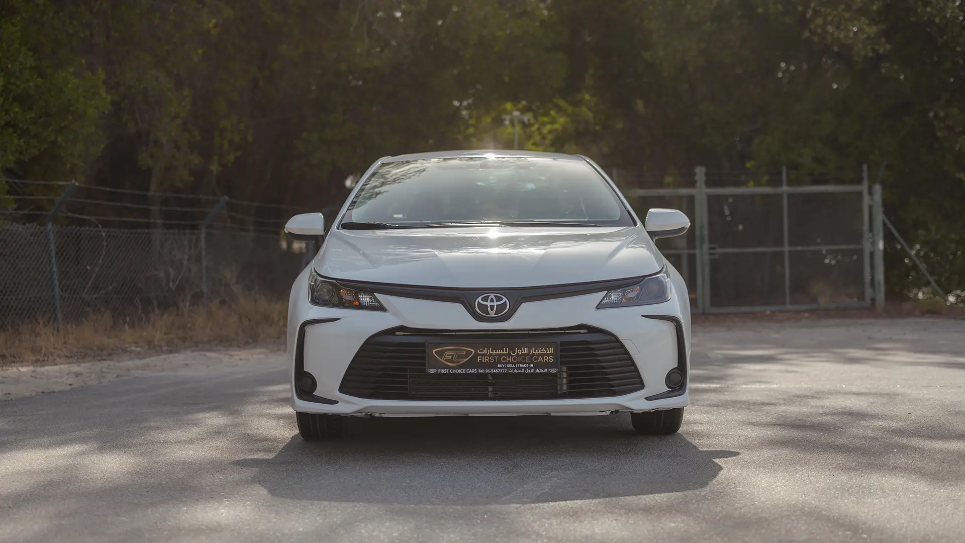 Used 2024 Toyota Corolla XLI in White – Front View for Sale at First Choice Cars Dubai Sharjah