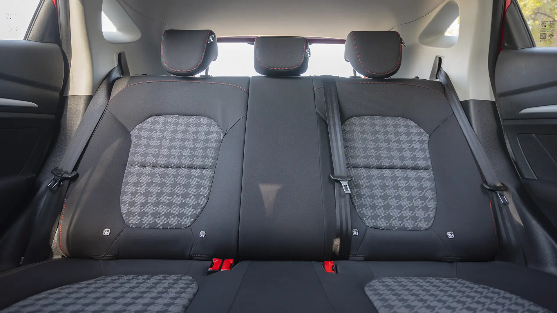 Used 2024 MG ZS Comfort in Red – Rear Seat View for Sale at First Choice Cars Dubai Sharjah