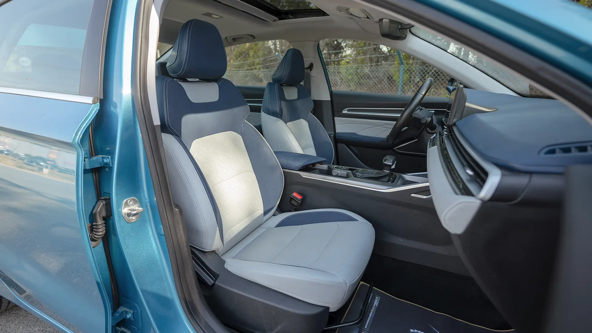 Used 2024 Geely Emgrand GF in Blue – Front Passenger Side Cabin View for Sale at First Choice Cars Dubai Sharjah