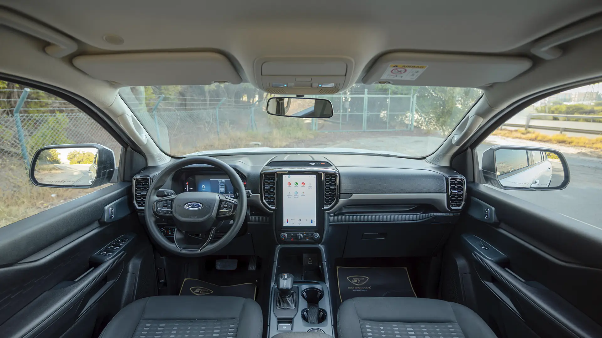 Used 2024 Ford Everest XLS in White – Front Cabin / Dashboard Full View for Sale at First Choice Cars Dubai Sharjah
