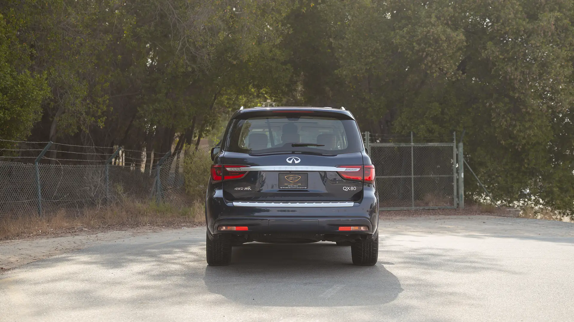 Used 2024 Infiniti QX80 Luxury in Blue – Back/Rear View for Sale at First Choice Cars Dubai Sharjah